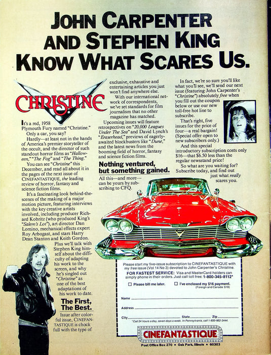 Cinefantastique Magazine Dec-Jan 1983-1984 The Dead Zone David Cronenbergs Cujo