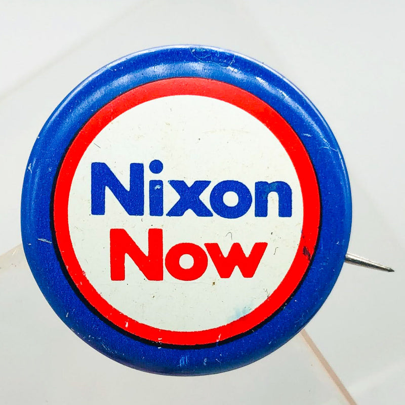 Richard Nixon Now Button Pin 1" Presidential Campaign Politics COADCO Vintage 17