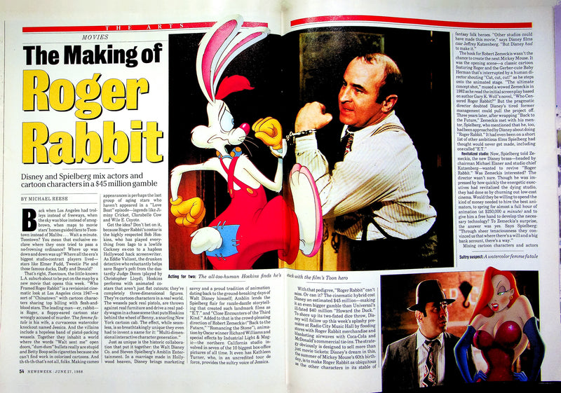 Newsweek Magazine June 27 1988 Roger Rabbit Steven Spielberg Walt Disney Cover 4