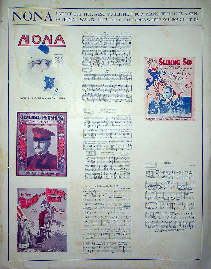 Sheet Music There's A Red Bordered Flag In The Window Fred Ziemer 1918 WW1 Song 3