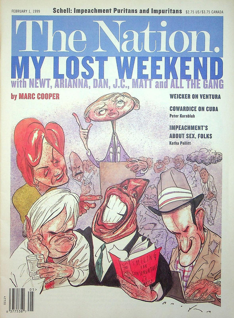 The Nation Magazine Feb 1 1999 Weekend Party Newt Gingrich Arianna Huffington