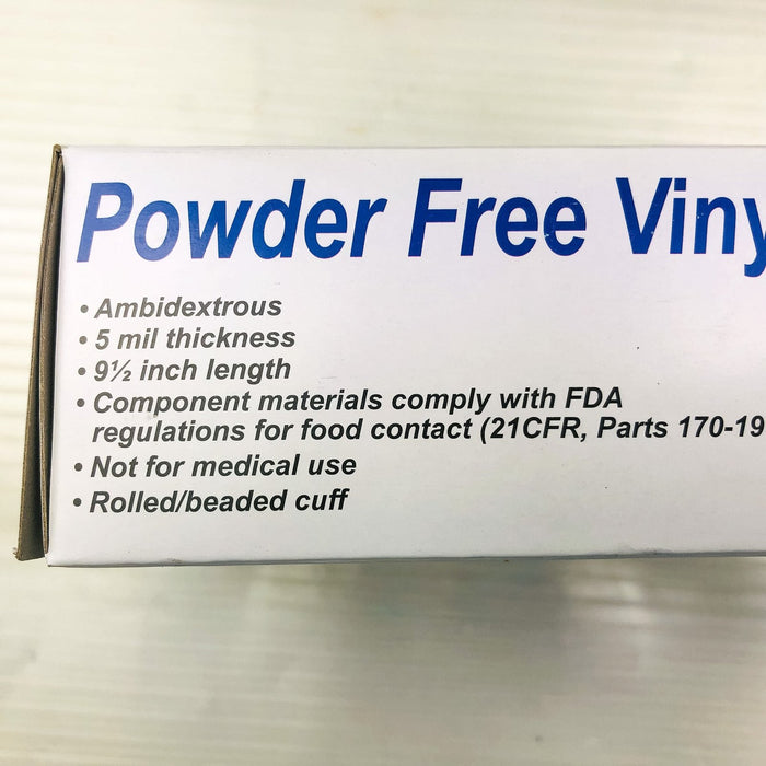 Vinyl Disposable Gloves Small Clear Food Safe Powder Latex Free 200-Pk 5 Mil FDA 8