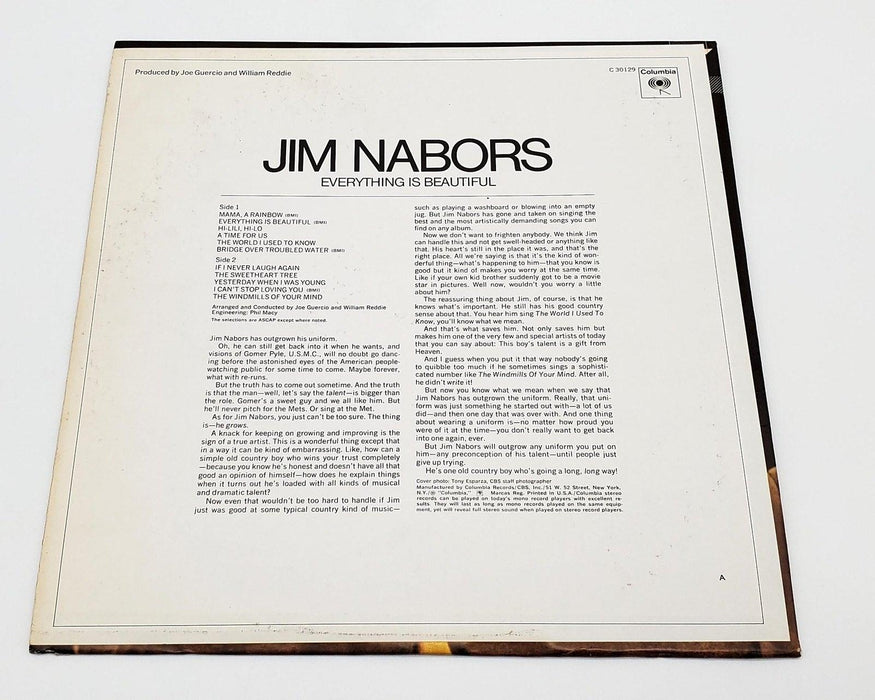 Jim Nabors Everything is Beautiful 33 RPM LP Record Columbia 1970 C 30129 2