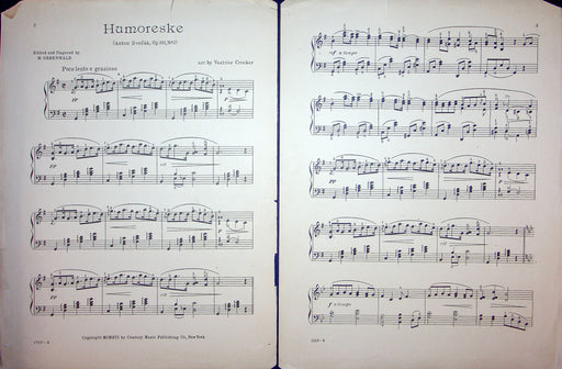 Sheet Music Humoreske Anton Dvorak M Greenwald Veatrice Crocker 1916 Century 2