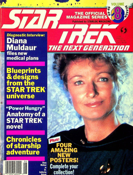 Star Trek Next Generation Magazine 1989 # 8 Diana Muldar, 4 Posters 1