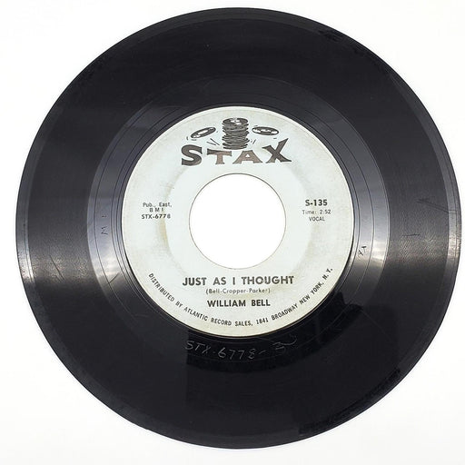 William Bell Just As I Thought 45 RPM Single Record Stax 1963 S-135 1