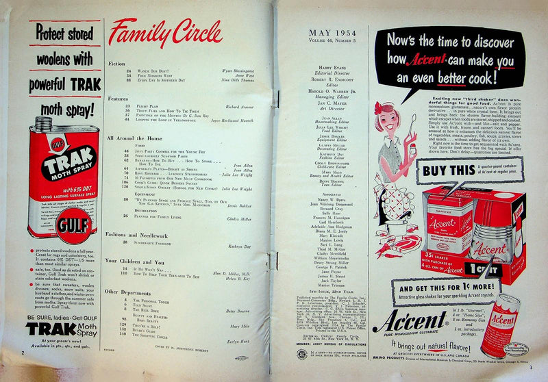 Family Circle Magazine May 1954 California Summer Fashion Yellowstone Cookbook 4