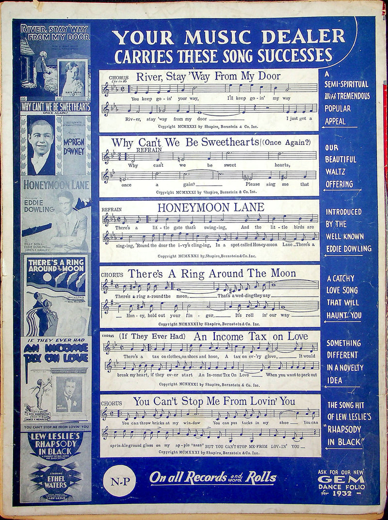 Sheet Music Lies Abe Lyman George Springer Harry Barris 1931 Piano Vocal Song 3