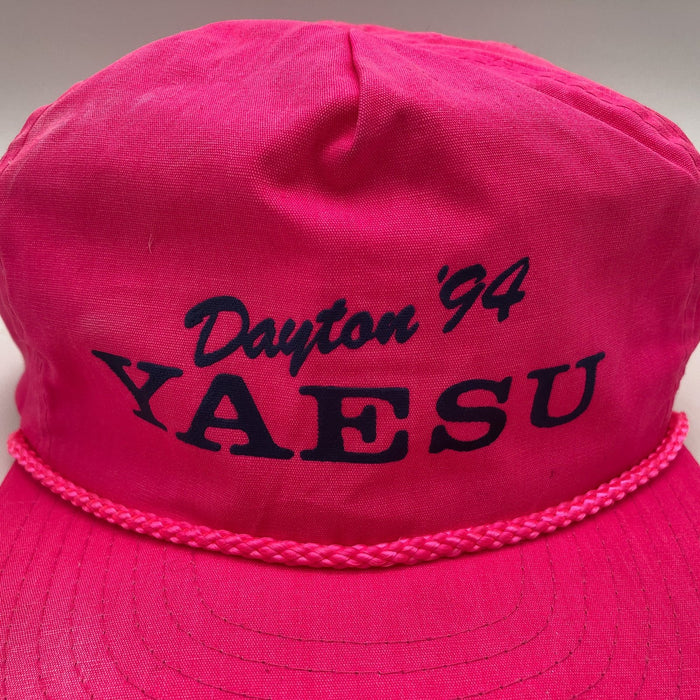 Vintage Yaesu Trucker Hat Adjustable Back Ham Radio Fest Dayton Ohio 1994 Pink 2 2