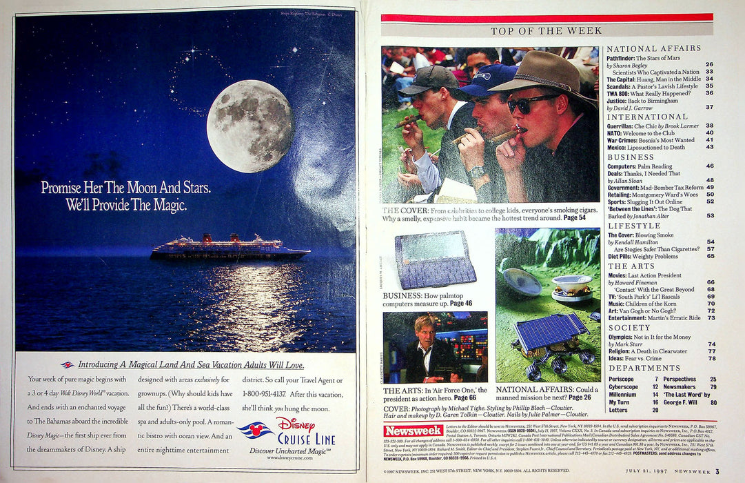 Newsweek Magazine July 21 1996 Smoking Cigars America Trend Palmtop Computers