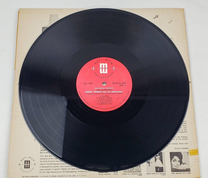 Sing Along With Connie Francis Record LP Mati-Mor 1961 4