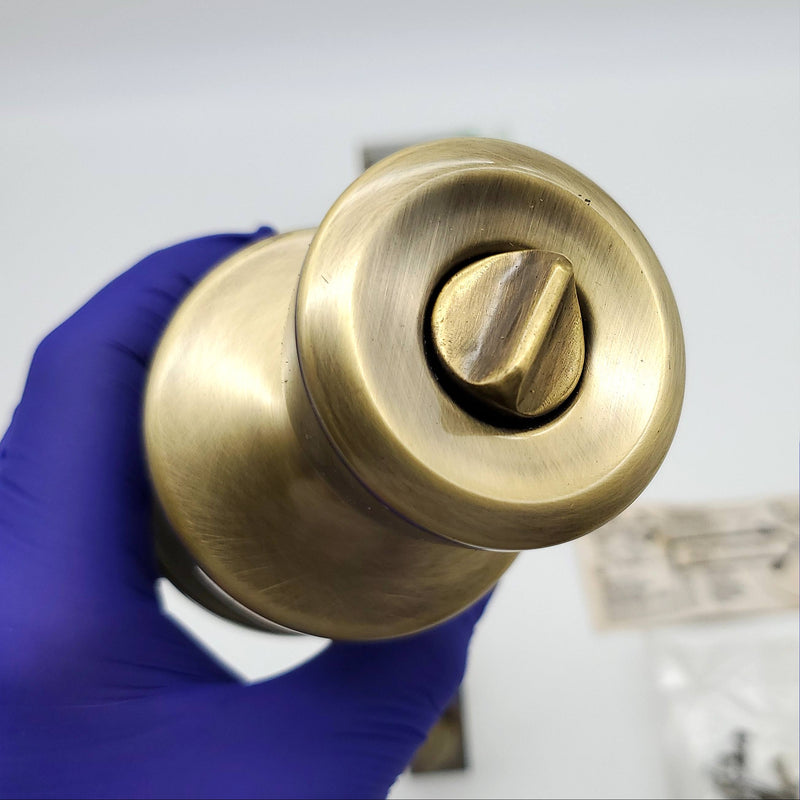 Kwikset Door Knob Privacy Lock Antique Brass US5 Bel Air 300B Knob Only