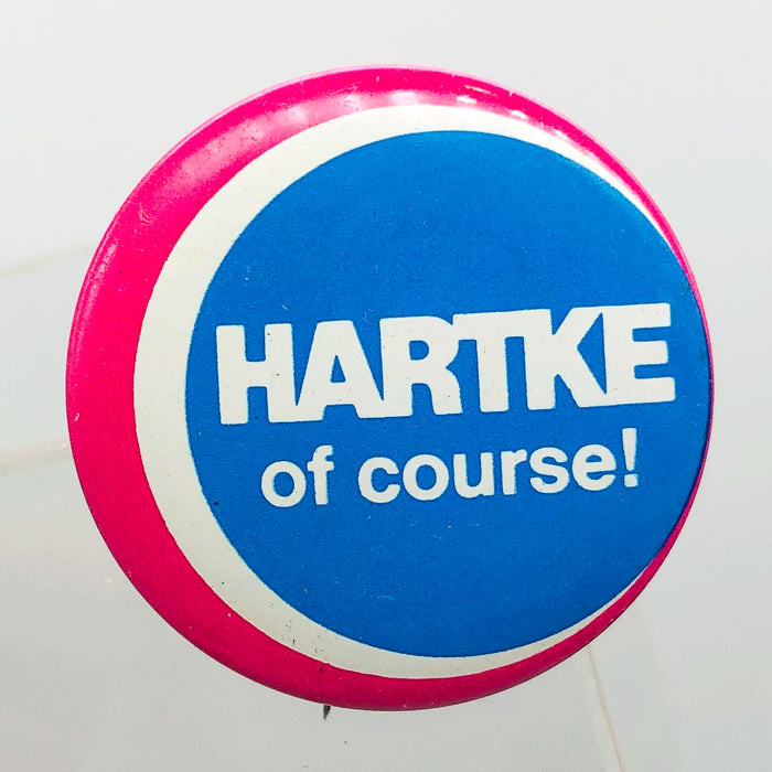 Hartke Of Course Button Pin 1.25" Indiana Senator Presidential Campaign Pink 8