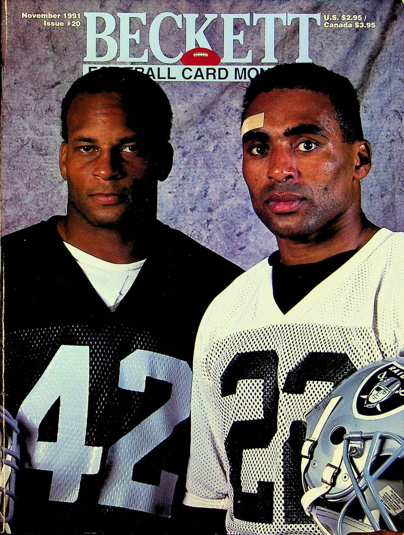 Beckett Football Magazine Nov 1991 # 20 Ronnie Lott Roger Craig Raiders CLEAN 1