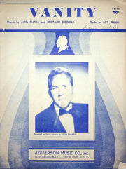 Sheet Music Vanity Don Cherry Jack Manus Bernard Bierman 1951 Guy Wood Piano 1