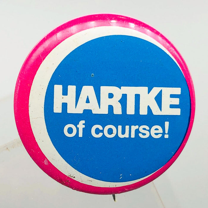 Hartke Of Course Button Pin 1.25" Indiana Senator Presidential Campaign Pink 6