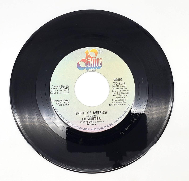 Edward Munter Spirit Of America 45 RPM Single Record 20th Century 1974 TC-2131 1