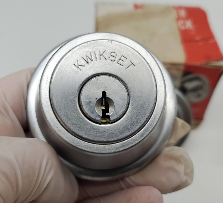 Kwikset Single Cylinder Deadbolt Satin Chrome US26D #681 2-3/4 BS Keyed NOS