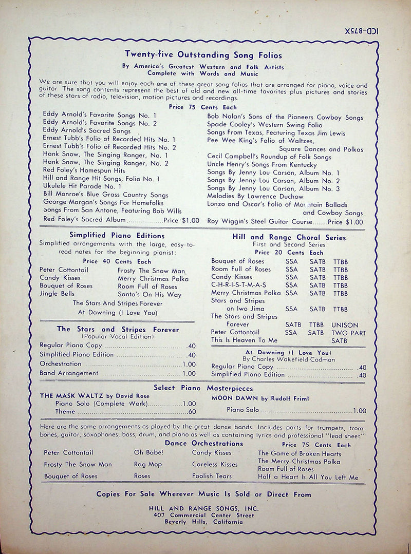 Sheet Music Any Time Herbert Happy Lawson Eddy Arnold Eddie Fisher Tin Pan Alley 3