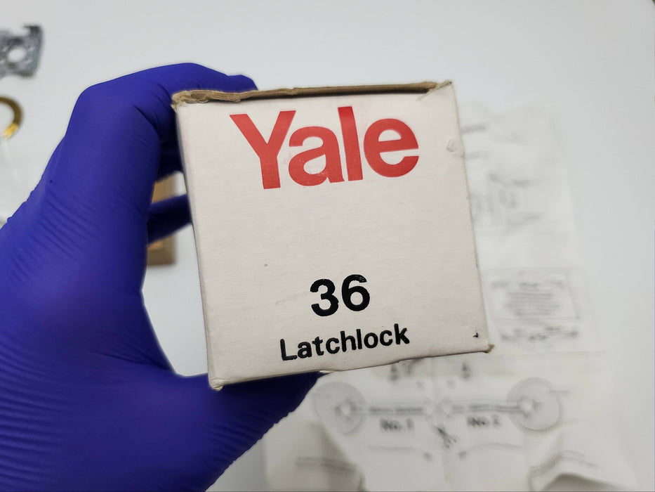 Yale Rim Door Lock No 36 for 1-3/8 & 2-1/4" Doors Brass No Cylinder