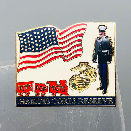 Toys For Tots Lapel Pin Pinback US Marine Corps Reserve Patriotic Dress Blues 2