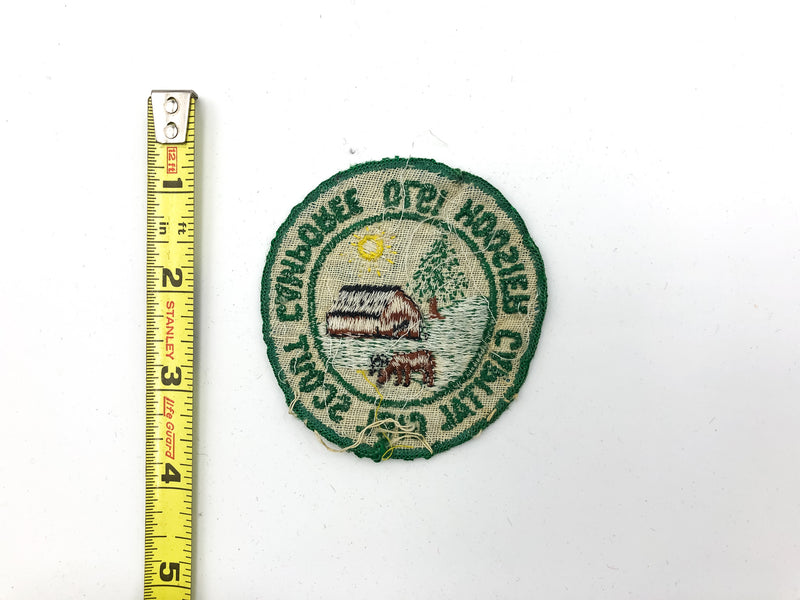 Vintage Girl Scout Patch Hoosier Capital Camporee 1970 Embroidered Blue Green