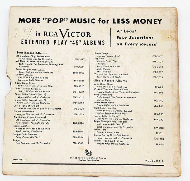 Eddie Fisher May I Sing To You 45 RPM Double EP Record RCA 1953 EPB 3185 Copy 2 2