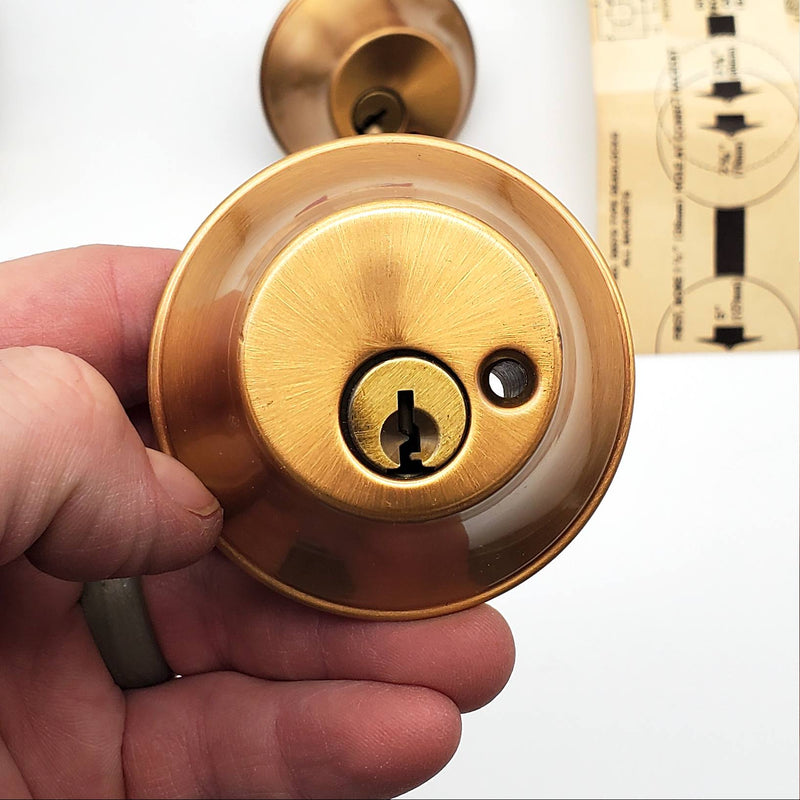 Falcon Deadbolt Double Cylinder 2-3/8" Backset Satin Bronze D 9370 L USA Made