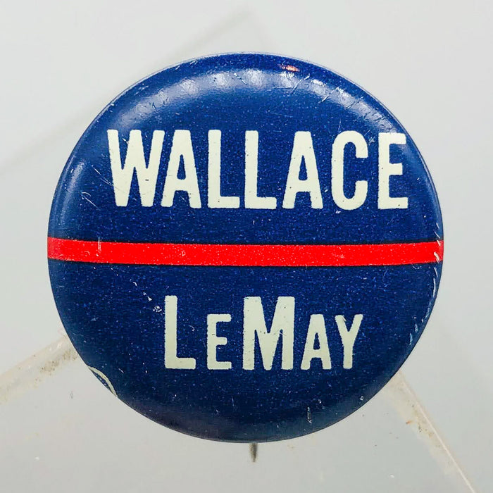 George Wallace Curtis LeMay Button Pin .875" Presidential Campaign Vintage 1