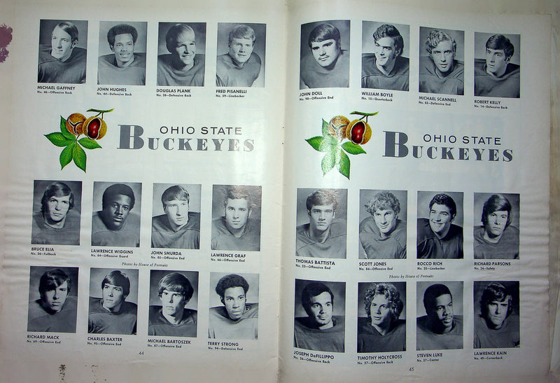 OSU Buckeye Football Program Sep 16 1972 Vs. Iowa Hawkeyes Big Ten Conference