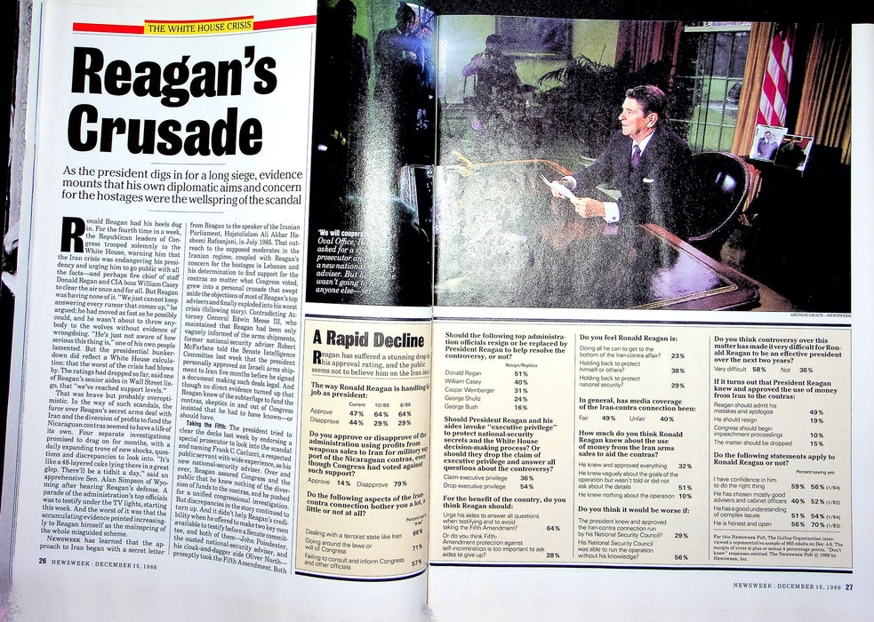 Newsweek Magazine December 15 1986 Iran Mess Reagan Mistakes Made Ross Perot GM