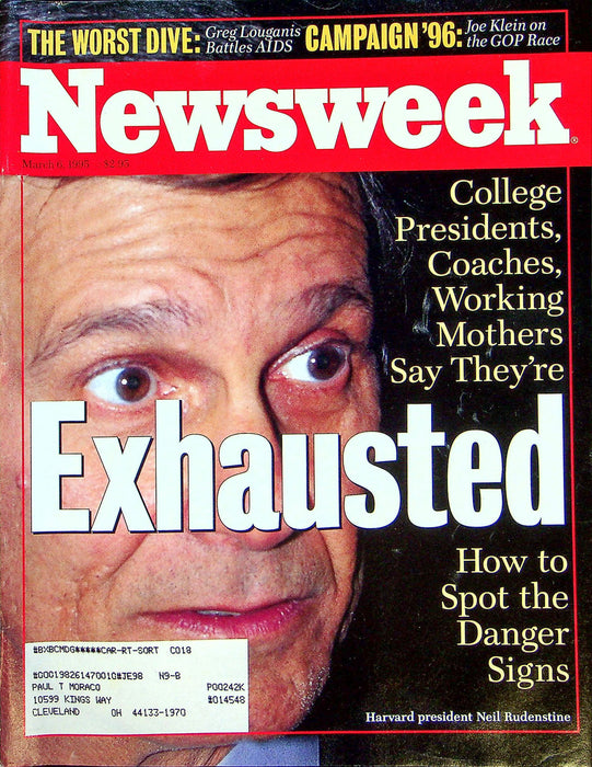 Newsweek Magazine March 6 1995 Greg Louganis AIDs Battle Olympics Diver Champion