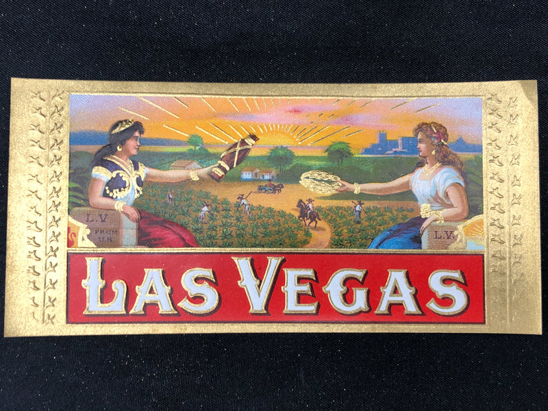 Las Vegas Cigar Label Box Wrapper Original Embossed Unused Lithograph Vintage