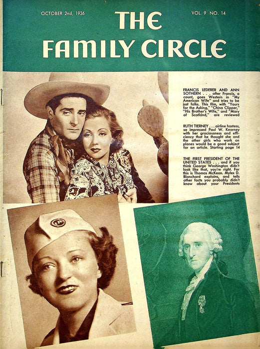 The Family Circle Magazine October 2 1936 Francis Lederer & Ann Sothern 1