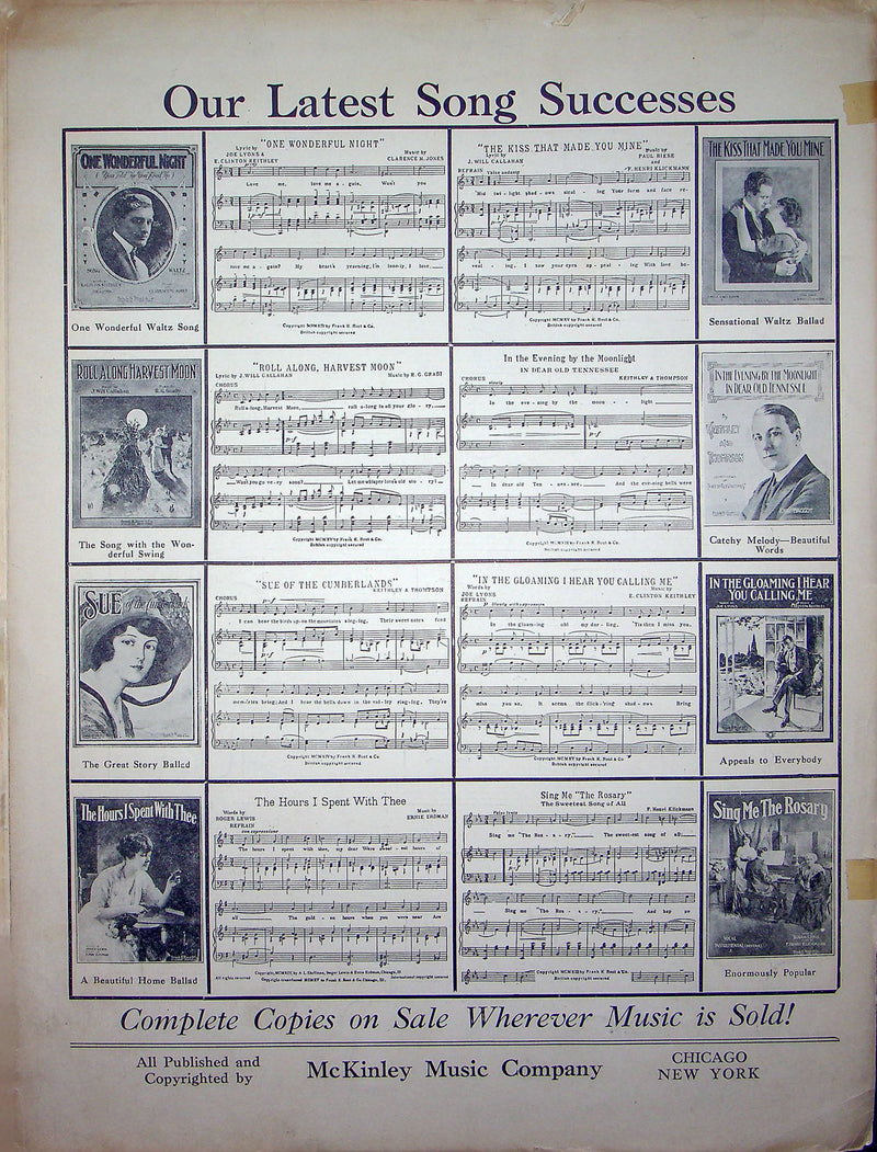 Sheet Music Sunday Morning Chimes Reverie F Henri Klickmann 1914 Frank K Root 3