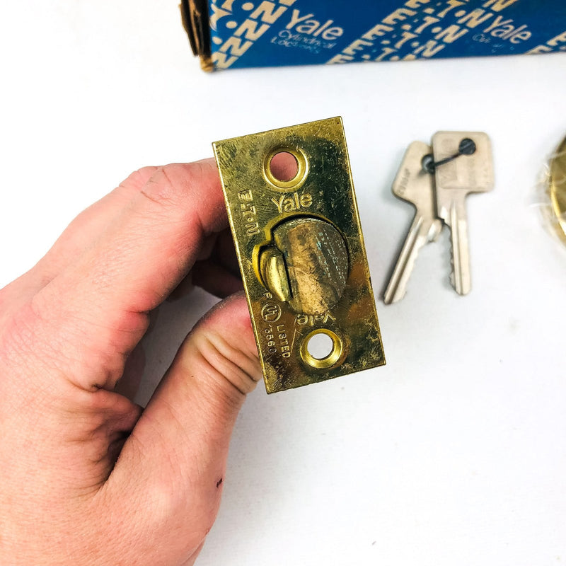 Yale Entry Door Knob Lockset LF5237 Litchfield 380AN US03 Bright Brass KA2 Damag 10