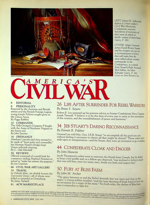 America's Civil War Magazine July 1995 Jeb Stuart's Raids Arounc McClellan 2