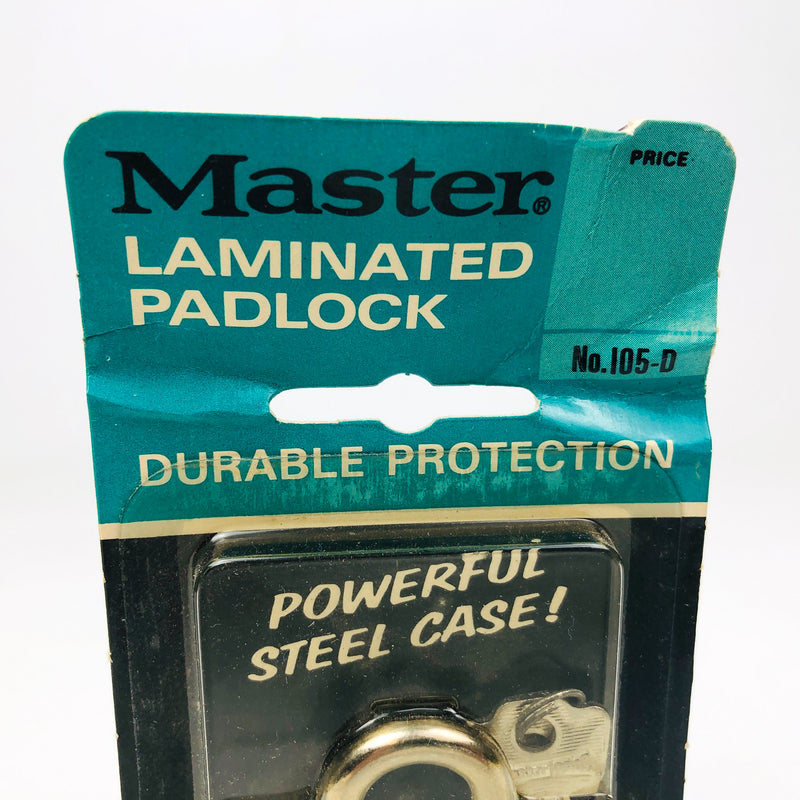 Vintage No 105-D Master Lock Padlock 3/4" Shackle New Old Stock NOS Multi Spring