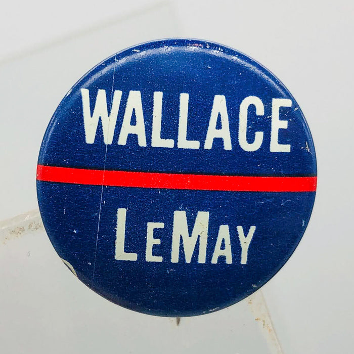 George Wallace Curtis LeMay Button Pin .875" Presidential Campaign Vintage 12