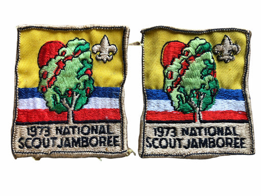 Lot of 2 Vintage Boy Scouts BSA 1973 National Scout Jamboree Pocket Patch 2.5" 2
