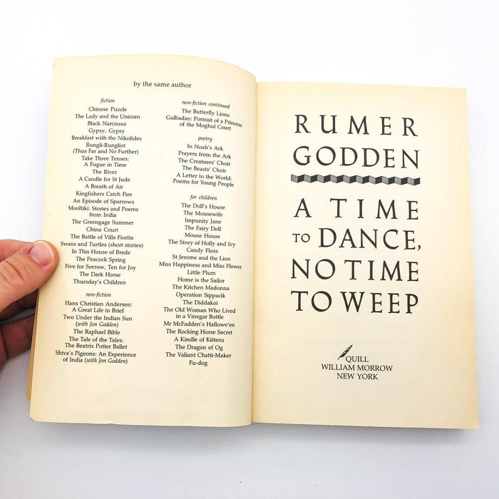 A Time To Dance No Time To Weep SC Rumer Godden 1987 Novelist India Tragedy 7