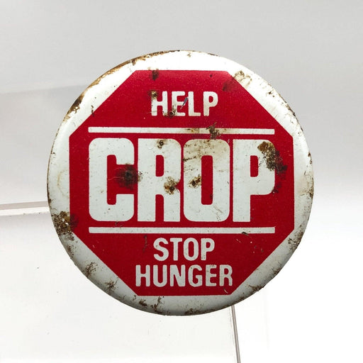 Help CROP Stop Hunger Pinback Button Walk Charity Vintage 1