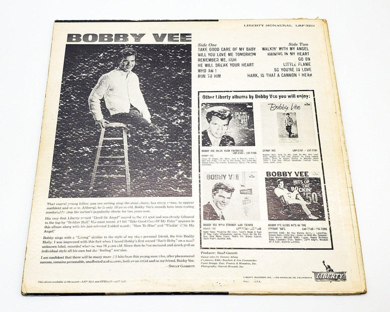 Bobby Vee Take Good Care Of My Baby 33 RPM LP Record Liberty 1961 LRP 3211 2