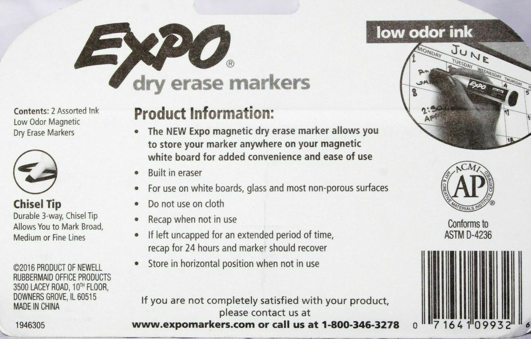Expo Dry Erase Markers Magnetic Chisel Tip Eraser Low Odor 6 Red and 6 Black 3