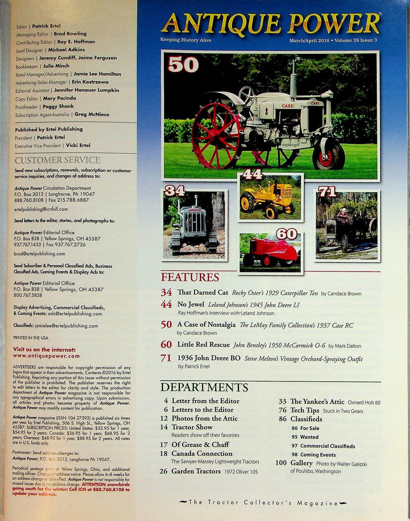Antique Power Magazine April 2016 Vol 28 # 3 1937 Case RC