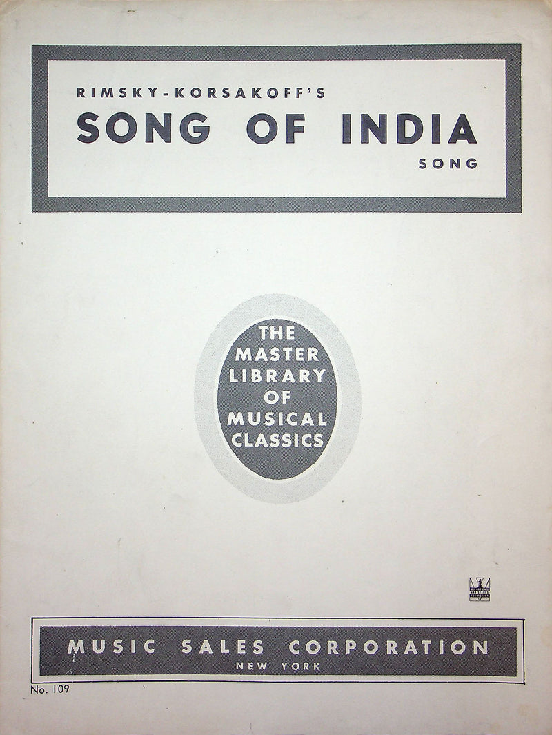 Sheet Music Rimsky Korsakoff Song Of India Master Library Of Musical Classics 1