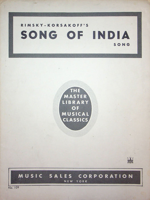 Sheet Music Rimsky Korsakoff Song Of India Master Library Of Musical Classics 1