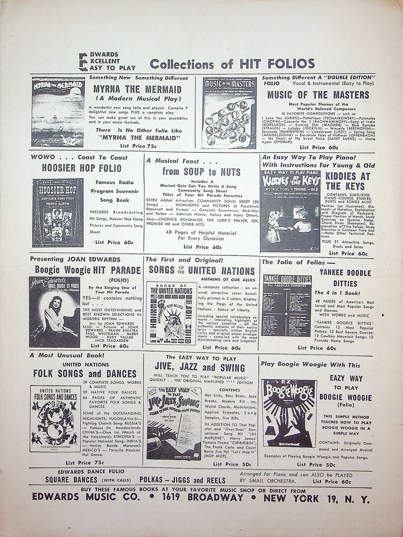 Sheet Music Sheherazade Rimsky Korsakoff Jack Edwards 1946 Edwards Music 3