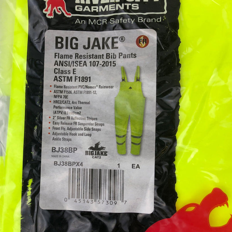 Flame Resistant Overalls Bib Pants Suspenders Mens 4XL 58-60 Safety Yellow 4