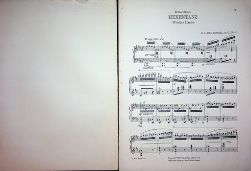 Hexentanz Witches Dance Vintage Sheet Music Edward Mac Dowell 1918 Schmidt 2